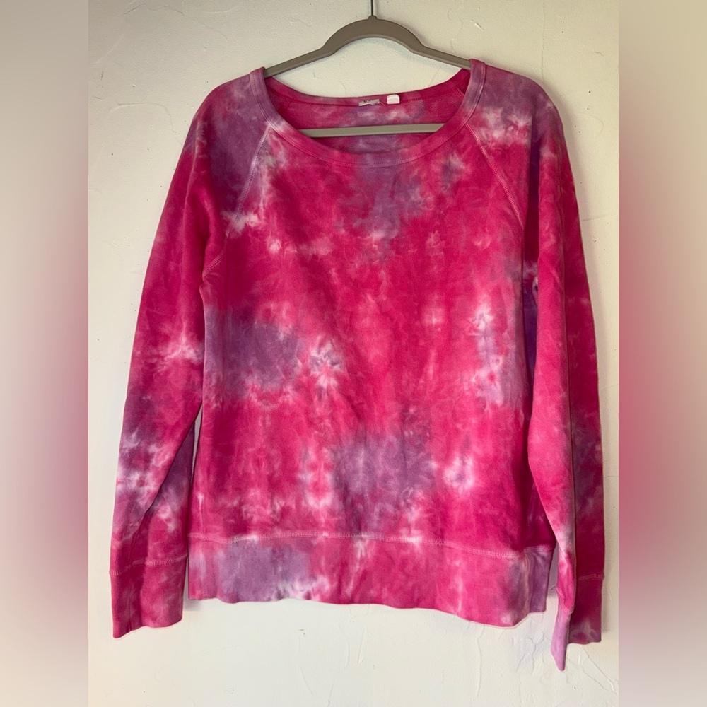 GAP PINK PURPLE TIE DYE COTTON SWEATSHIRT SZ M